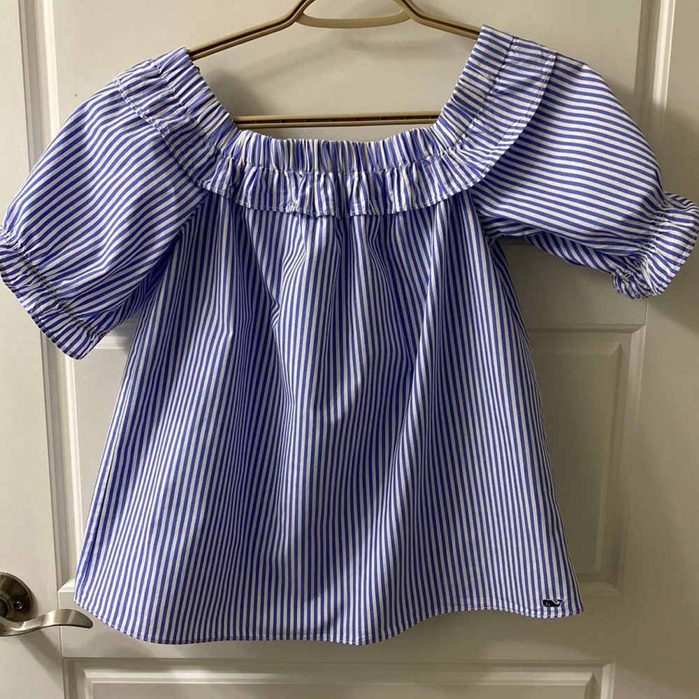 Vineyard vines for Target size XS peasant style. Blue and white stripe.